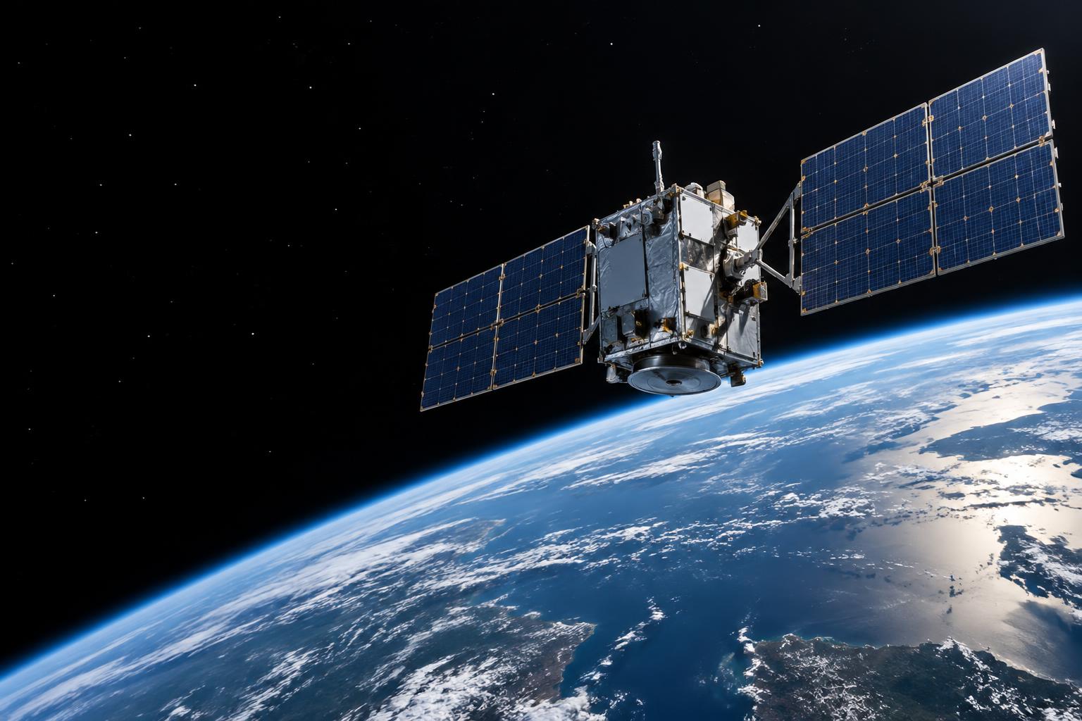 Satellite powered by photovoltaic arrays in low Earth orbit